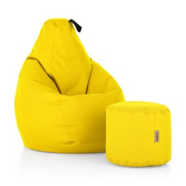 sedací Hruška s taburetem - žlutá