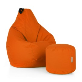 sedací Hruška s taburetem - oranžová
